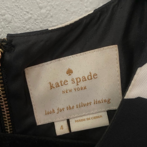 Kate Spade Cora Bow Tie Print Dress Size 4 EUC - Picture 4 of 7